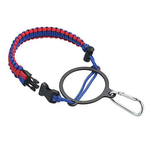 PATIKIL Water Bottle Holder, Paracord Handle Carrying Lanyard Strap Carrier with Ring for 12oz to 64oz Wide Mouth Bottles, Red, Blue