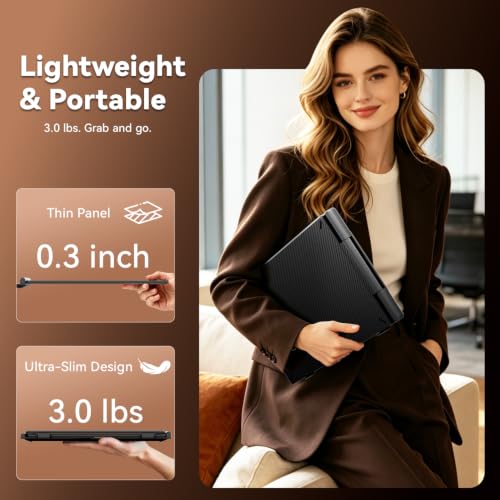 Image of Teamgee S10 Pro 14 inch Dual-Screen Extender - Ultra‑Slim & Hidden Cable | FHD IPS 300nit, USB-C /HDMI, Portable Monitor, 3 lbs, Fits 13-17 inch