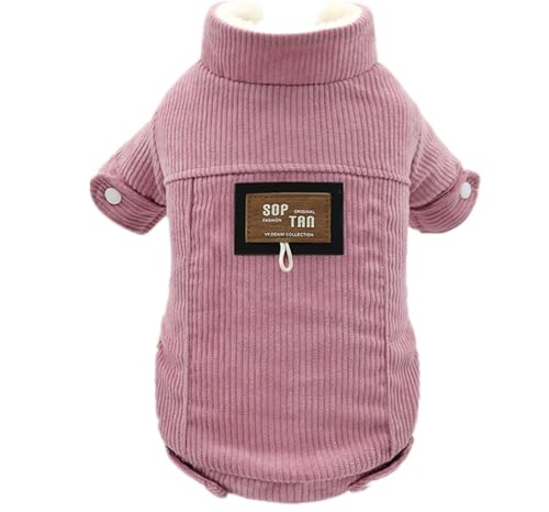 ISUPY 犬 服 冬 ペット服 ジャケット 防寒 コート 裏起毛 洋服 ドッグウェア パーカー 小型犬 中型犬 冬服 防寒 暖かい 厚手 お出かけ 散歩 (XL,ピンク)