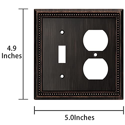 Image of Henne Bery Sunken Pearls Decorative Wall Plate Switch Plate Outlet Cover (Toggle /Duplex, Aged Bronze)