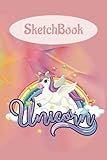  Rainbow Sparkles Unicorn Sketchbook for Girls