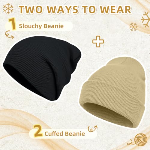 Image of ZOORON Beanie for Men Women Slouchy Winter Beanie Hats Cuffed Skull Caps