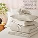 CozyLux Queen Size Comforter Sets - 7 Piece Bed in a Bag Beige Comforter Set with Sheets Luxury Queen Bed Set All Seasons, Soft Bedding Set with Down Alternative Comforter, Sheets, Pillowcases & Shams