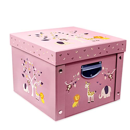 Image of GroWings – Baby Keepsake Box, Baby Memory Box – Large Pink Keepsake Gifts Box for Newborn Baby Girl – Strong & Durable Memory Storage Box