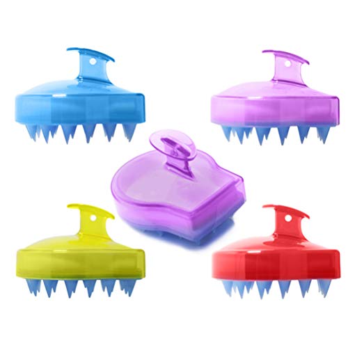 EXCEART 4 Pcs Cabelo Couro Cabeludo Massageador Shampoo Escova Silicone CabeÃ§a Couro Cabeludo Massa