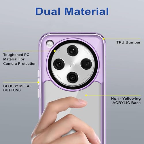 Image of Zapcase Back Case Cover for Oppo Find X8 Pro 5G | Compatible for Oppo Find X8 Pro 5G Back Cover | Case Cover with Camera Protection | (TPU + PC | Translucent Purple)