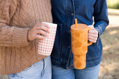 Image of Simple Modern Halloween Tumbler with Handle | 40oz | Pumpkin