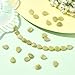 Stiesy 30Pcs Natural Chinese Jade Beads, Carved Leaf Shape Jade Stone Spacer Beads with 1mm Hole for Spring Theme Jewelry Making, DIY Mala Bracelets, Meditation Crafts, Spiritual Presents