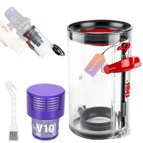 Image of 7.8in V10 Large Dust Bin Replacement & Filter for Dyson V10 SV12 Vacuum