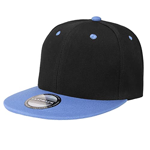 Image of Classic Snapback Hat Cap Hip Hop Style Flat Bill Blank Solid Color Adjustable Size