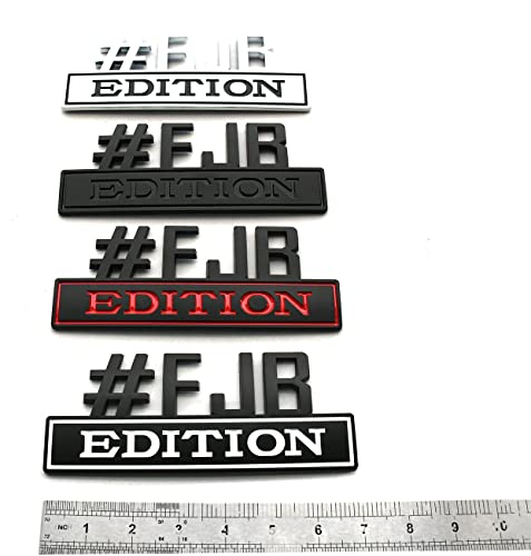Image of Large #FJB Edition Emblem Car Bumper Sticker Badgeslide ​Decal fits Fender Car Truck Badge - 7 Inch Length (Chrome) (FD-# FJB Edition)