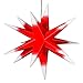 Produktbild LED Außenstern rot mit weißen Spitzen - beleuchteter Stern ca. 55 cm - wetterfest und frostbeständig. Weihnachtsstern Leuchtstern Faltstern, auswechselbar, kein Trafo nötig!