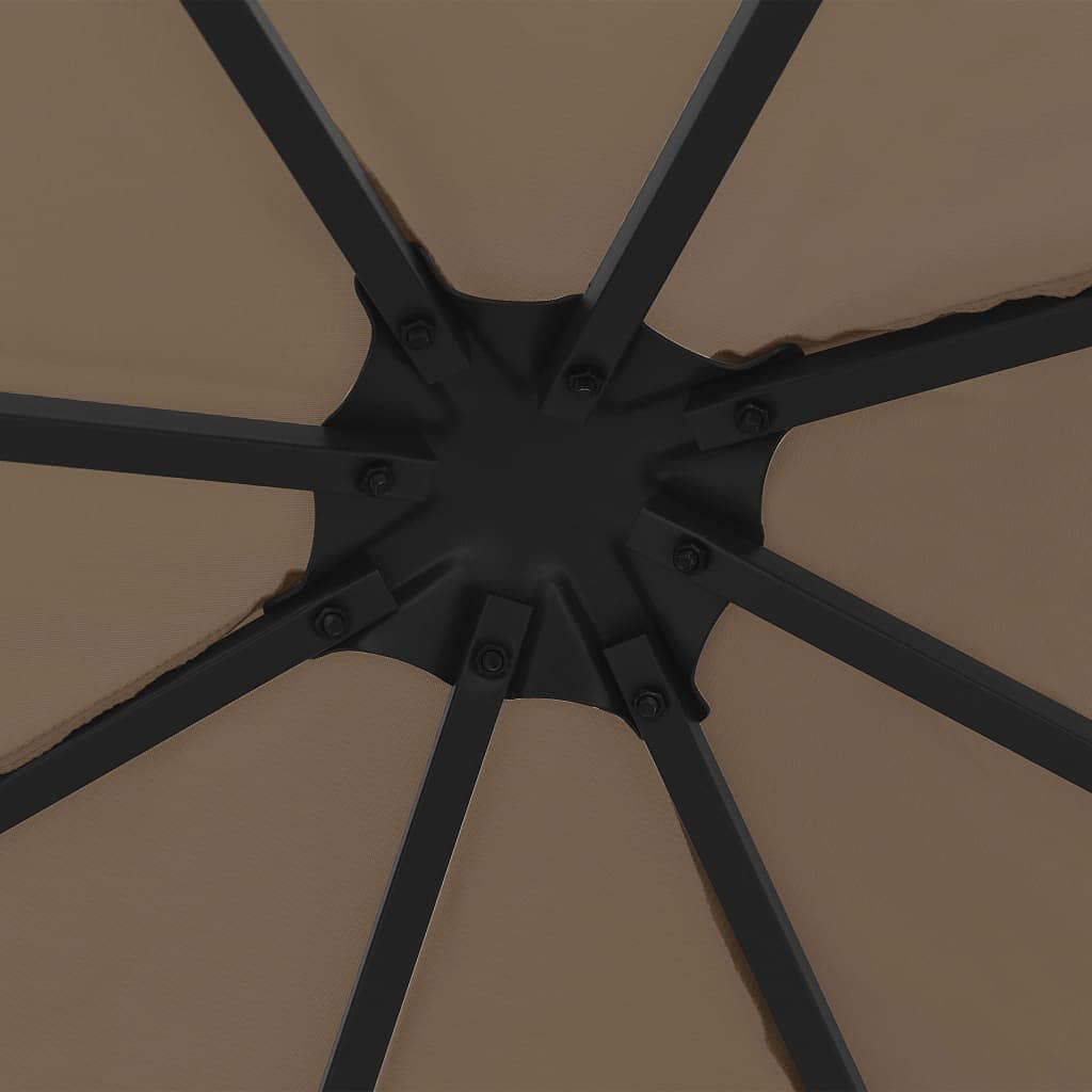 Pawilon 3 x 3 m, kolor taupe, namiot imprezowy z poliestru i stali, namiot ogrodowy z ochroną przed słońcem i promieniowaniem UV, odporny na warunki atmosferyczne, składany namiot na taras