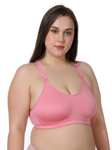 Image of MAROON Cotton Satin Blend Seamless Non Padded Non-Wired Full Coverage Women Minimizer Bra
