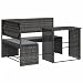 Produktbild vidaXL Gartensofa, Sofa in L-Form mit Klapptisch Kissen, Sitzgruppe Lounge Couch für Terrasse Garten, Gartenmöbel Ecksofa, Grau Poly Rattan
