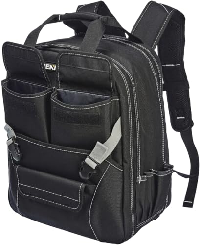 Image of HENNY BAGS Tools Bag Durable 51-Pocket Tool Bag Tool Backpack Premium 1680D Ballistic PVC-Coated Oxford Fabric Tools Bag Multipurpose Storage for Electricians & Technicians Organizer Tool Bag Backpack