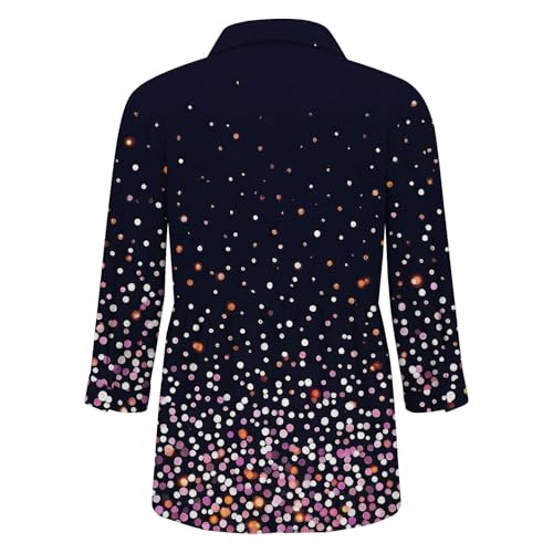 Women's Shirts Print Down Shirt Fashion Lightweight Long Sleeve Blouse Spring Summer Casual Tops4