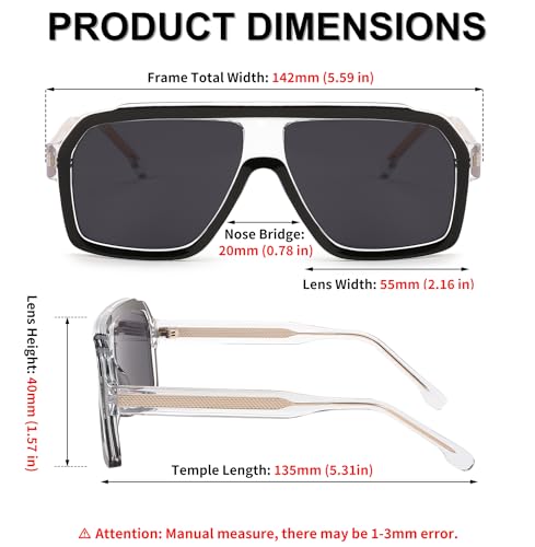 Image of FEISEDY Sunglasses Men Square Aviator Frame UV400 Sun Glasses Driving Running Fishing Golf Hiking B0059