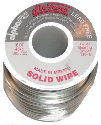 Alpha Fry 16 oz. Lead-Free Solid Wire Solder 0.125 in. Dia. Silver-Bearing Alloy 1 pc.