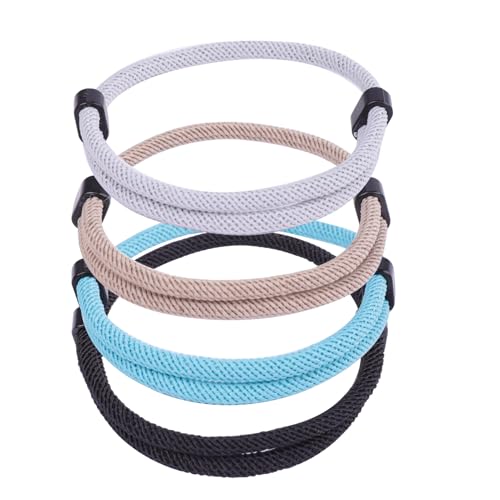 4 Pièce Bracelet en Corde de Voile pour Hommes, Bracelet Nautique Tressé pour Homme & Femme, Bracelets Corde Homme Ajustable pour Sport, Plein Air, Surf, Vacances, Garçon 15-30 cm, 4 Couleurs