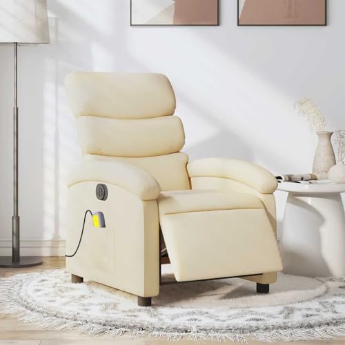 Fauteuil de massage électrique inclinable en tissu avec télécommande