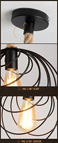 Lustre corde de chanvre blanche E27 pour une entrée style bohème chic