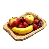 Leikurvo Ciotola per frutta in legno naturale, decorativa, realizzata a mano, per insalate, snack, frutta, chiavi (21-30 cm)