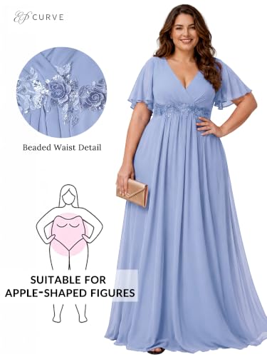 Image of Ever-Pretty Plus Women's Chiffon Plus Size Formal Mother of Bride Dresses