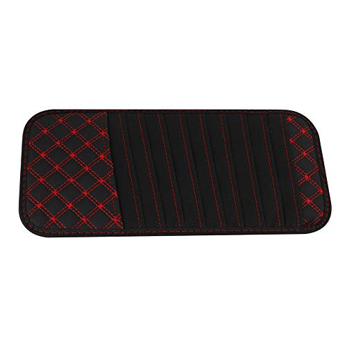 idain CD Visor Organizer for Car 12 Pocket CD Visor Holder Car CD DVD Holder Disc PU Leather Storage Case Red
