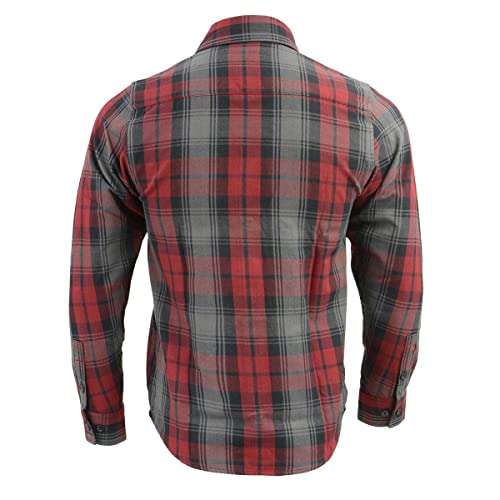 Milwaukee Leather MNG11652 Men's Black Grey and Red Long Sleeve Cotton Flannel Shirt2