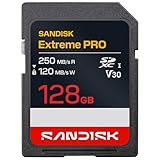 SANDISK 128GB Extreme PRO SD UHS-I Card - Up to 250MB/s Read Speed and 120MB/s Write Speed, 4K UHD, Full HD, U3, and V30 - SDSDXXJ-128G-GSCIN