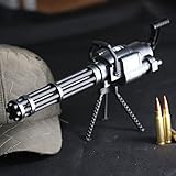 Cardstalked Gatling Gun Gel Pen: Unique Desk Toy, Conversation Starter & Stocking Stuffer- Rotating Barrel & 6 Black Gel Pens Included! Perfect for 2nd Amendment lover!