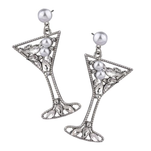 Boucles d'oreilles argentées Martini Celebration 5,1 cm au design haut de gamme