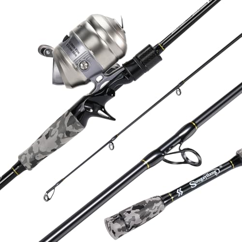 Canne à pêche carbone 1,5m avec moulinet spincast et ligne mono