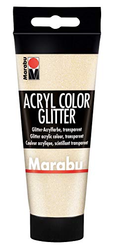 Marabu Acryl Color - Vernice acrilica cremosa a base d'acqua Glitter Oro, 100 ml
