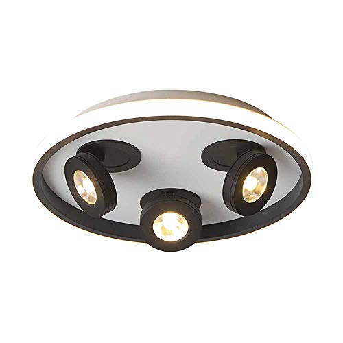 Foco LED, LED Giratorio con 3 Posiciones de Ajuste direccional, iluminación empotrada en el Techo para Dormitorio, Sala de Estar, Cocina, Comedor, balcón, Negro 3000 K