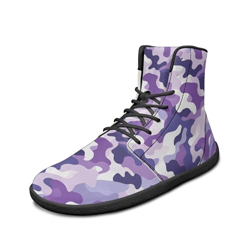 Image of Fashion Print Womens Mens High Top Barefoot Sneakers Flat Shoes
