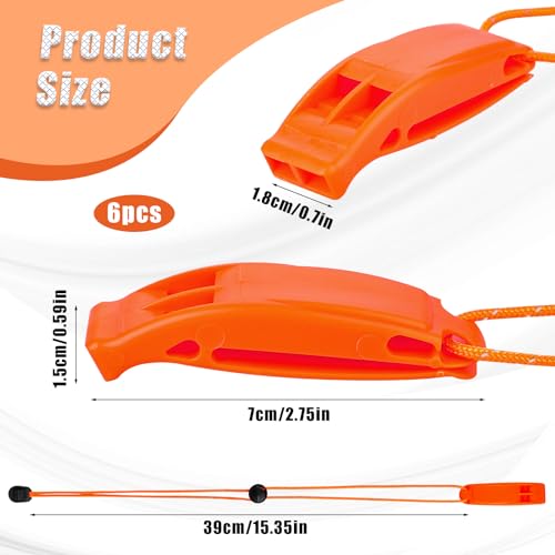 6Pcs-Emergency-Whistles-with-Lanyard-Survival-Whistles-Loud-Safety-Whistle-Marine-Whistle-with-Adjustable-Reflective-Lanyard-Super-Loud-Floating-Whistles-for-Emergency