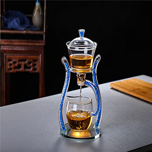 Aoheuo Luie Kungfu Glas Theeset Magnetische Waterafleiding Roterende Cover Kom Halfautomatische Glazen Theepot Pak (Blauw) - Image 5