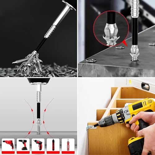 Image of Serplex 6PCS Magnetic Screwdriver Bit Set, Heavy Duty Alloy Steel, 1 /4 inch Hex Shank, Impact Resistant, 25 /50 /65 /70 /90 /150mm, Anti-Slip Cross Phillips Drill Bits for Electric Drills, & Professional Use