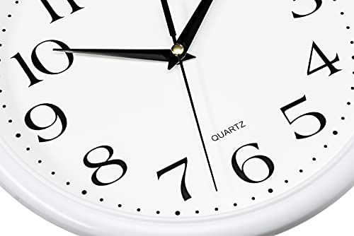 Bernhard 10 Inch Silent White Wall Clock product photo Bernhard 10 Inch Silent White Wall Clock product