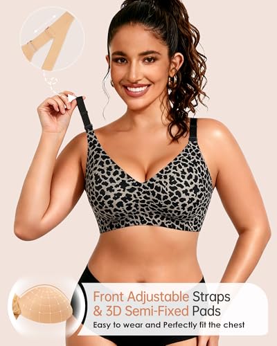 Image of HORISUN Comfortable Seamless Full Coverage Bra for Women Wireless Bras with Soft Support Regular and Plus Size