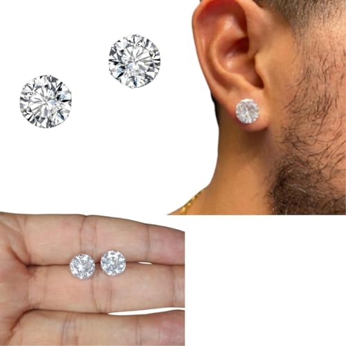 Brinco Masculino Ponto de Luz 10mm Grande Jogador Neymar Prata 925 Antialérgico Semijoia