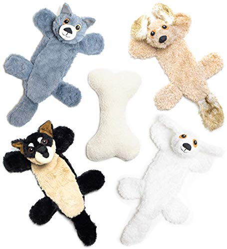 Pacific Pups Products Plush Dog Toys with Squeakers - Stuffingless Dog Toys with Squeakers - Plush Dog Toys Squeaky- No Stuffing Squeaky Dog Toys- Plush Chew Toys with Squeakers for Dogs