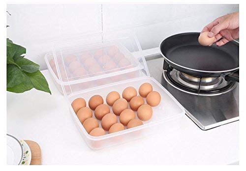 Heavan ABS Plastic Kitchen Refrigerator 24 Grid Egg Container Storage Box/Holder/Case Food Crisper Organizer (Small,Color : Random) 3