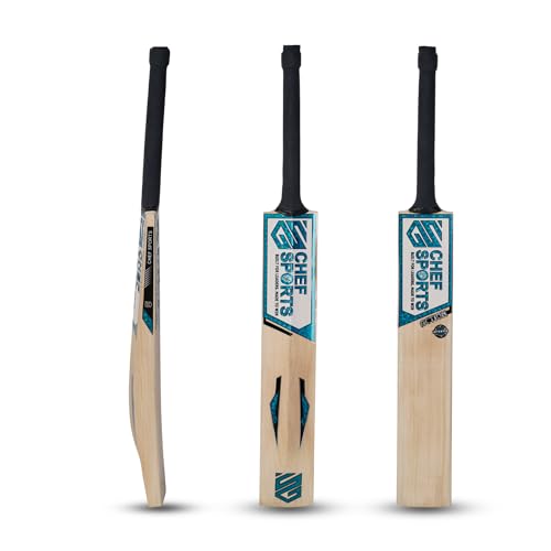 Image of Chef Sports Grade 1 Kashmir Willow Cricket Bat | Thick Edges & Big Sweet Spot | Balanced Bat for Powerful Stroke Play & Control | Season Ball