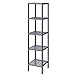 SONGMICS 5-Tier Bamboo Bathroom Shelf, Standing Kitchen Rack, 13 x 13 x 57.5 Inces, for Narrow Spaces, Living Room, Hallway Gray UBCB55GY