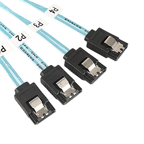 Connectors 1M Digital Mini SAS SFF-8087 36 PIN to 4 SATA 7 PIN HD Splitter Breakout Cable Mini SAS 36P to 7 PIN SATA Reverse Cable Gadget - (CN, Cable Length: 1M, Color: Blue)