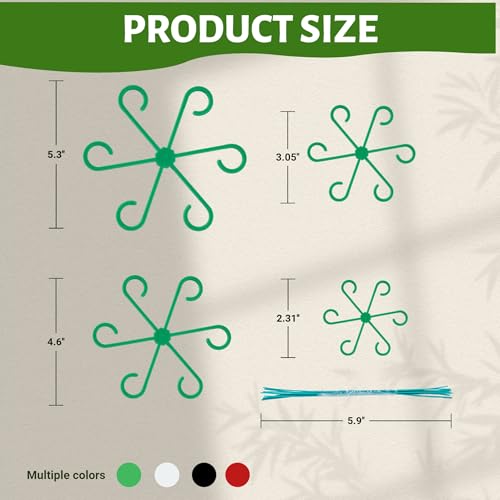 8/16/32PCS Plant Stem Support,4 Sizes Set,Plastic Stems Holder for Indoor Plants, Reusable Stem stabilizer,Keeps Potted Houseplants Growing Straight (16, Clear) - Image 5
