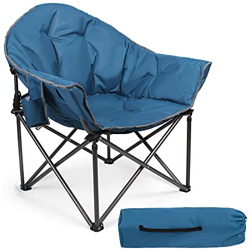 HIGH POINT SPORTS Campingstuhl Moonchair XXL Faltbar Campingsessel Klappbar Rund bis 150 kg Campingstühle Tragbar Klappstuhl mit Getränkehalter für Indoor Outdoor Camping Garten(Tiefblau) HIGH POINT SPORTS Campingstuhl Moonchair XXL Faltbar Campingsessel Klappbar Rund bis 150 kg Campingstühle Tragbar Klappstuhl mit Getränkehalter für Indoor Outdoor Camping Garten(Tiefblau)